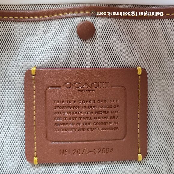 COACH Bea Colorblocked Smooth Leather Large Tote -Taffy Orange multi color ⭐ - Picture 15 of 16